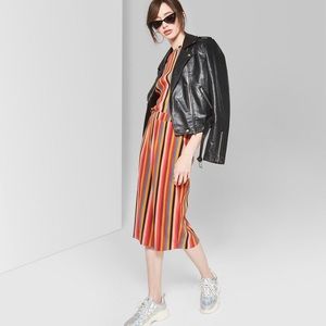 Wild Fable Rainbow Stripe Knit Midi Skirt